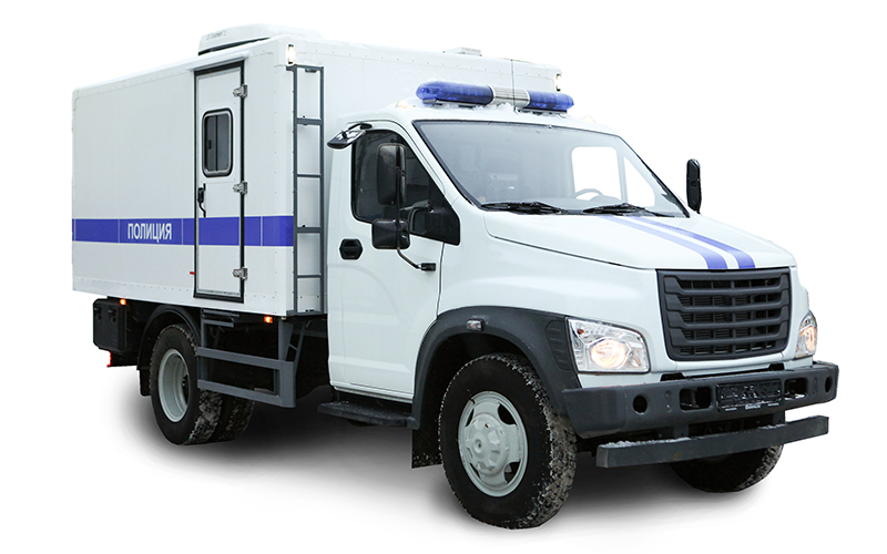 Special vehicle on the GAZ C41R13 chassis for the transportation of detainees 