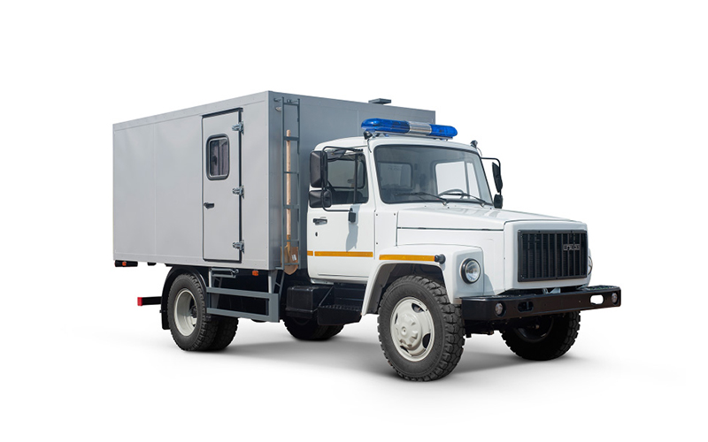 Vehicle for the transportation of special contingent on the GAZ 3309 chassis