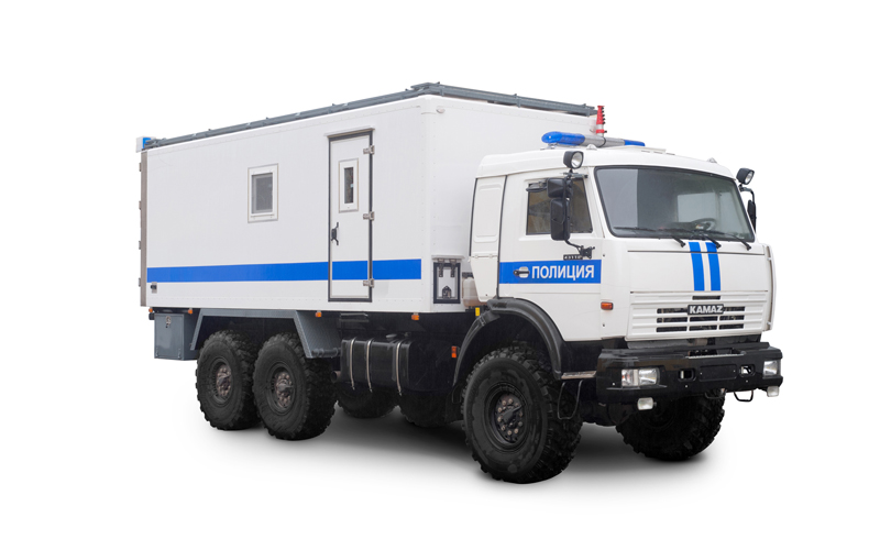 Mobile headquarters of the Ministry of Internal Affairs on the chassis KAMAZ 43118