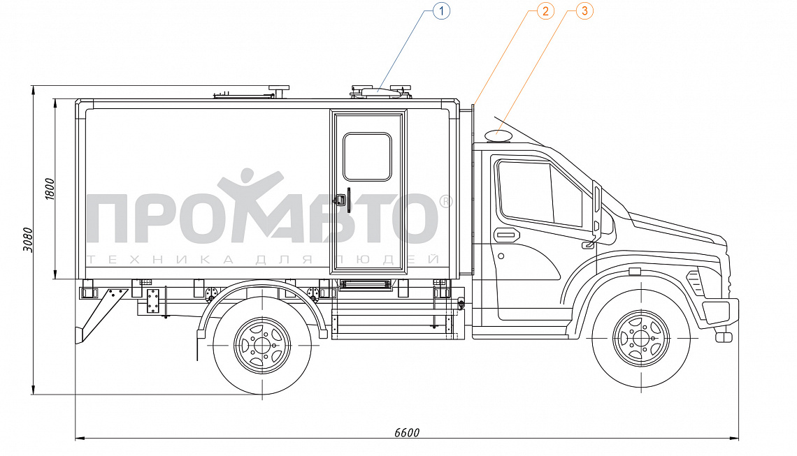 Схема Special vehicle on the GAZ C41R13 chassis for the transportation of detainees  7