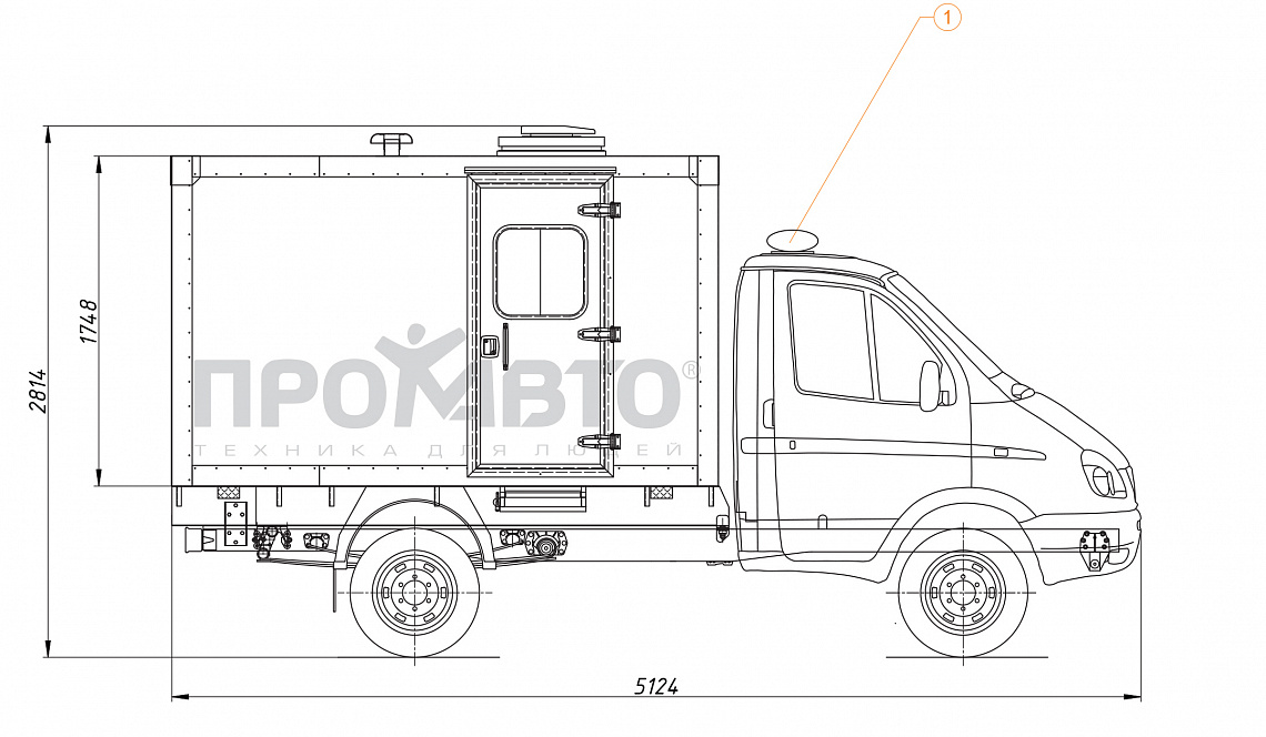 Схема Special vehicle for transporting detainees on the GAZelle Next chassis 5