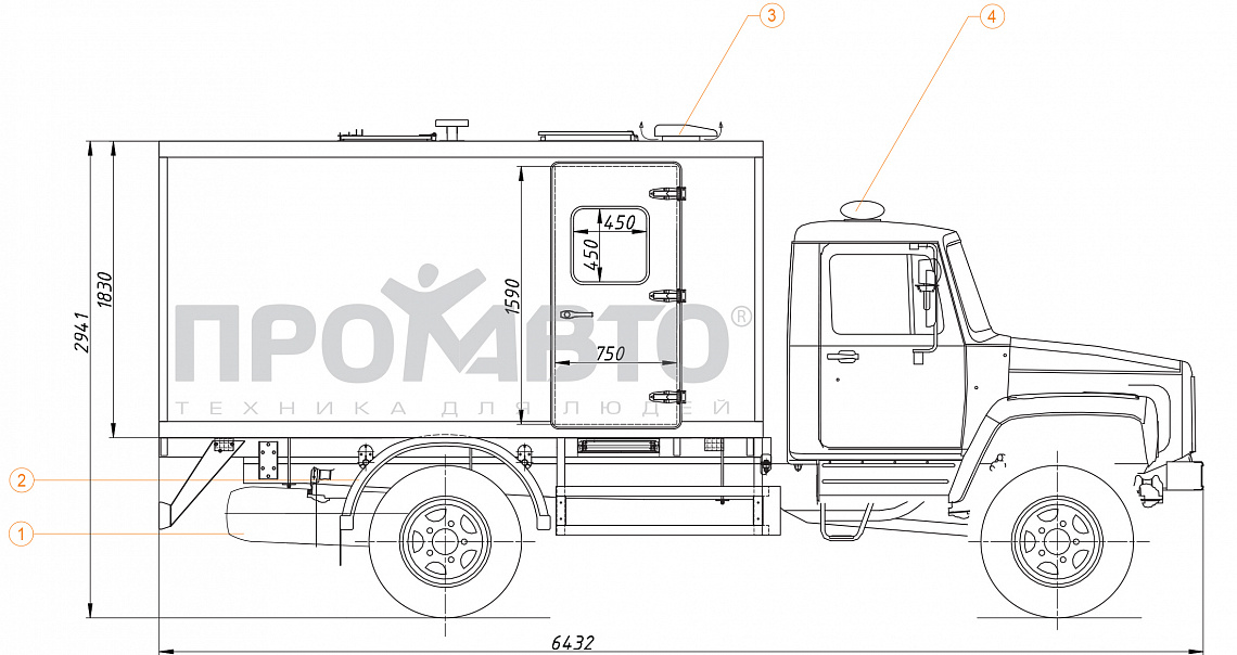 Схема Vehicle for the transportation of special contingent on the GAZ 3309 chassis 6